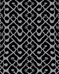 Abstract Black Gray Chainlink Pattern Rug