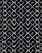 Abstract Black Gray Chainlink Pattern Rug