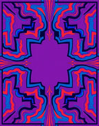 Psychedelic Wavy Abstract Pattern Rug