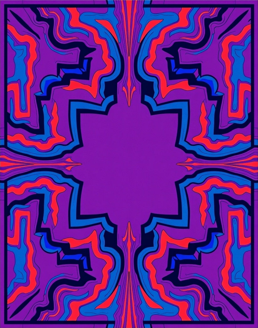 Psychedelic Wavy Abstract Pattern Rug