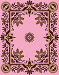 Elegant Floral Border With Center Medallion Rug