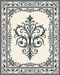 Classic Ornate Floral Damask Design Rug