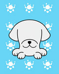 Cute Dog Paw Print Pattern Rug