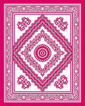 Fuchsia And White Intricate Medallion Rug
