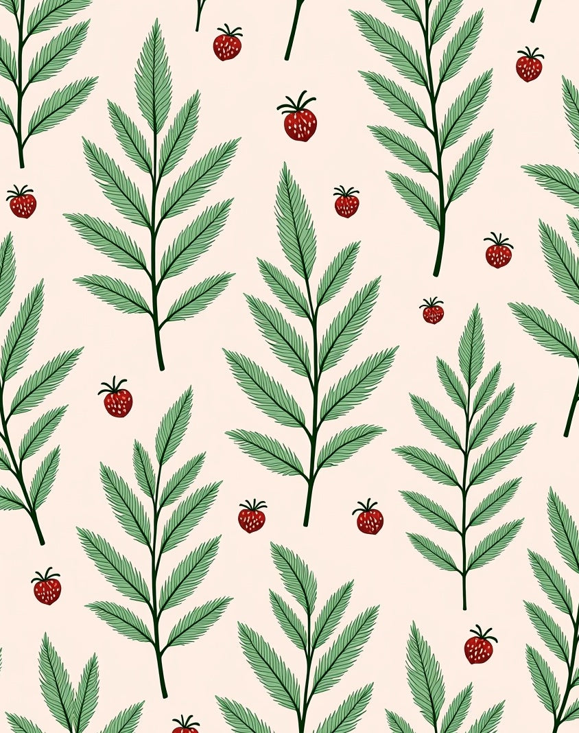 Whimsical Strawberry Leaf Garden Rug