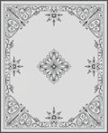 Elegant Scrollwork Floral Starburst Pattern Rug