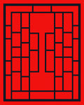 Bold Red Geometric Lattice Design Rug