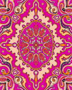 Psychedelic Mandala Swirl Print Rug