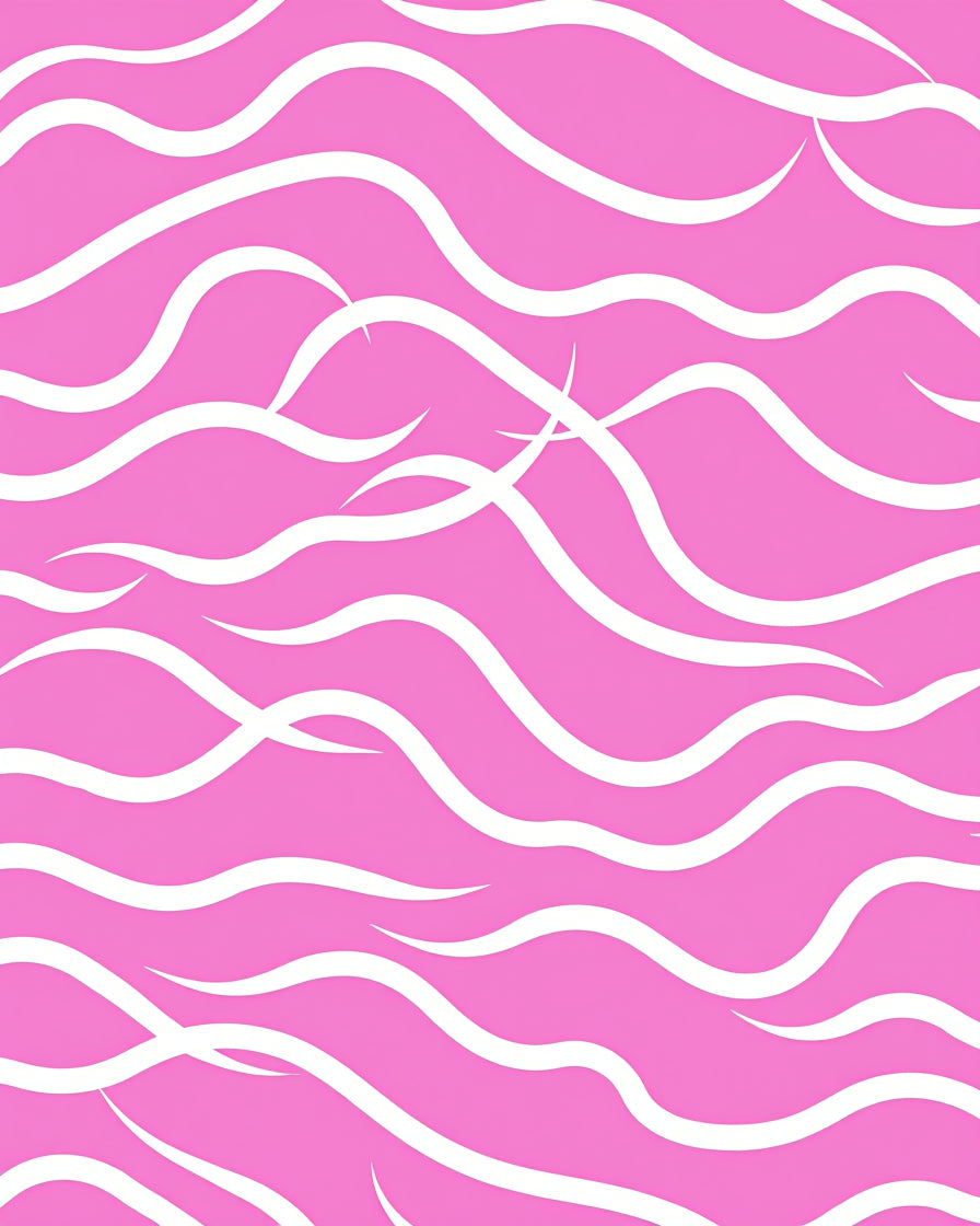 Abstract Pink Wavy Stripe Design Rug