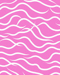 Abstract Pink Wavy Stripe Design Rug