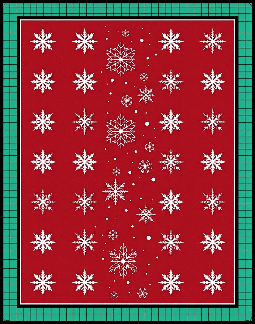 Winter Wonderland Snowflake Pattern Rug