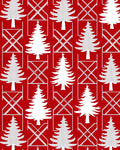 Red Christmas Tree Lattice Pattern Rug