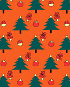 Festive Christmas Tree Ornament Design Rug