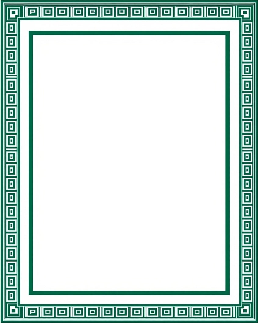 Green Geometric Maze Pattern Rug