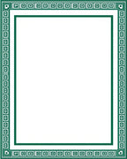 Green Geometric Maze Pattern Rug