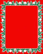 Festive Holly Berries Pine Border Rug