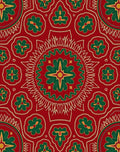 Rich Red Floral Geometric Pattern Rug
