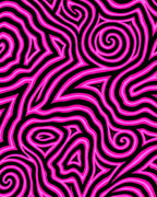 Vivid Pink Swirls Abstract Design Rug