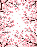 Pink Blossom Branches Dots Design Rug
