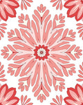 Floral Mandala Style Red Rug