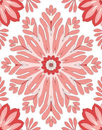 Floral Mandala Style Red Rug