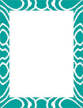 Teal And White Modern Geometric Design Rug