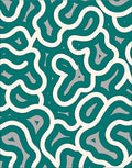Abstract Organic Teal Cream Pattern Rug