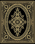 Elegant Golden Floral Art Nouveau Rug