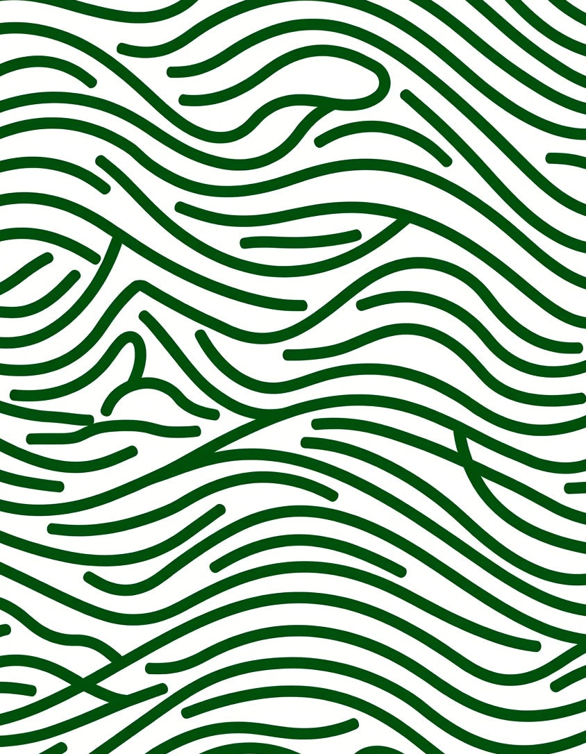 Modern Green Wavy Abstract Design Rug