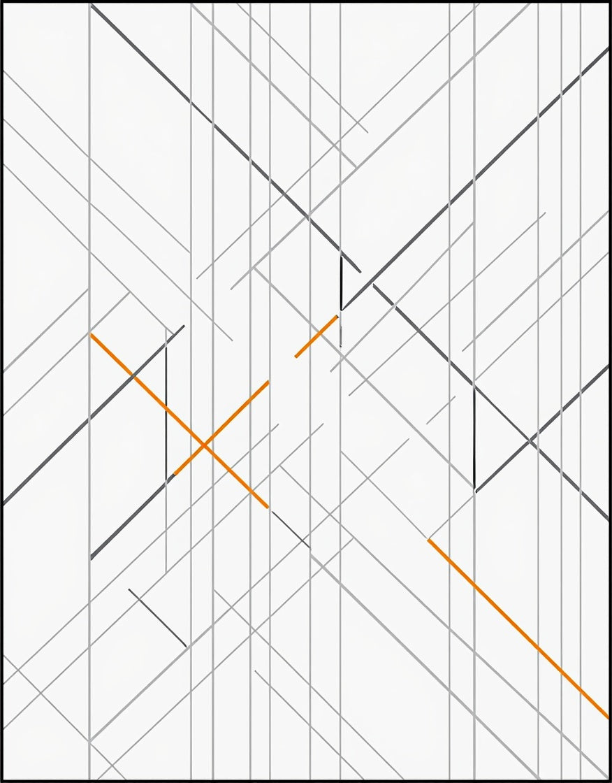 Abstract Orange Grey Geometric Pattern Rug