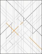 Abstract Orange Grey Geometric Pattern Rug