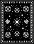Black White Snowflake Border Garland Rug