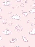 Pink Whimsical Cloud And Plane Pattern Rug