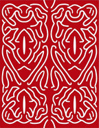Red White Abstract Organic Pattern Rug