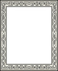 Black Interlocking Geometric Pattern Frame Rug