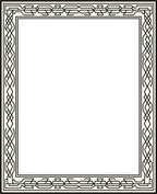 Black Interlocking Geometric Pattern Frame Rug