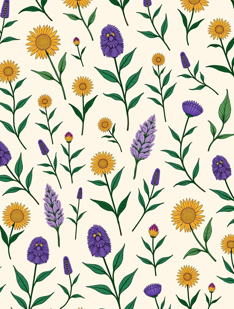 Whimsical Floral Patchwork Garden Design Rug