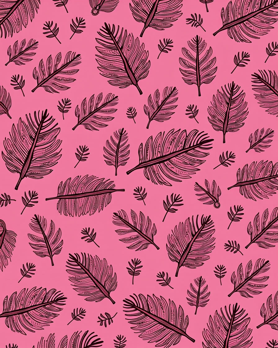 Pink Feather Pattern Design Rug