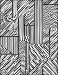 Abstract Striped Geometric Fragment Rug