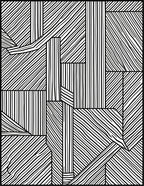 Abstract Striped Geometric Fragment Rug