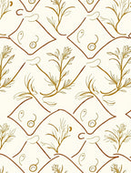 Organic Brown Gold Sketchy Vine Rug