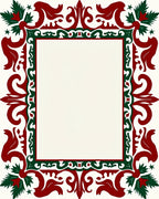 Elegant Red Green Floral Ornament Rug