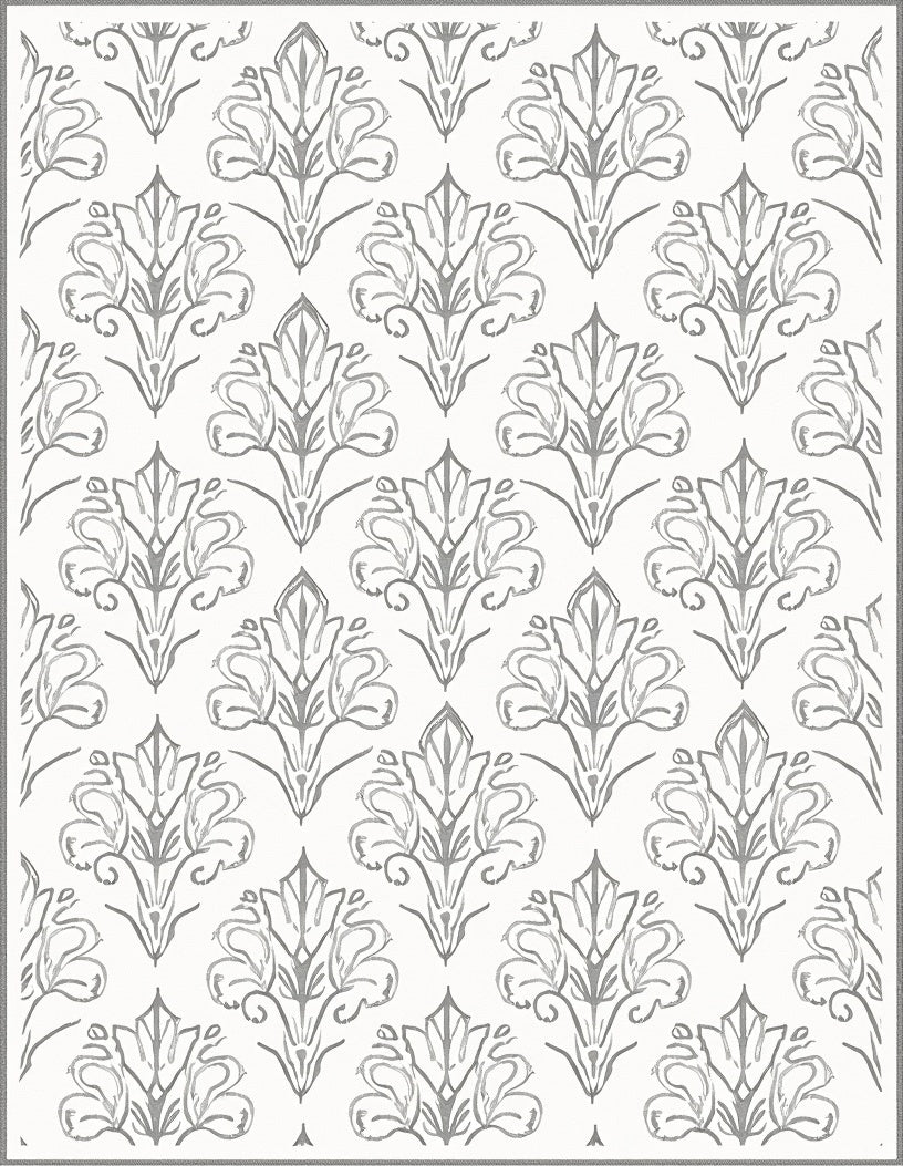 Classic Floral Damask Style Design Rug