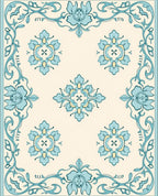Floral Vine Art Nouveau Pattern Rug