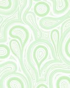 Light Green Swirl Pattern Design Rug