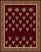 Regal Gold Deer Motif Pattern Rug