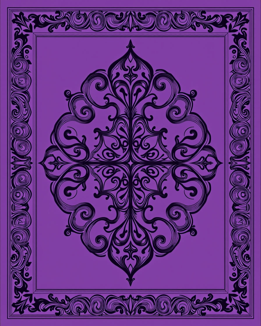 Ornate Paisley Damask Design Rug