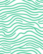 Teal Organic Wavy Lines Rug