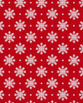 Red White Snowflake Pattern Rug