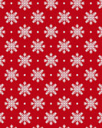 Red White Snowflake Pattern Rug